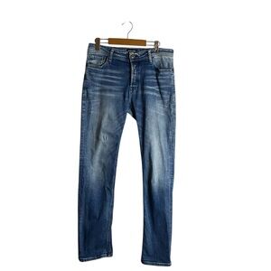 Jack & Jones Men's Medium Indigo Button-Fly Regular Fit/Clark Denim Jeans